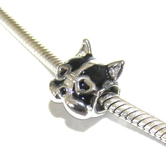 French Bulldog Charm Bead 3D, Fits European Bracelets & Necklaces - Picture 2 of 6